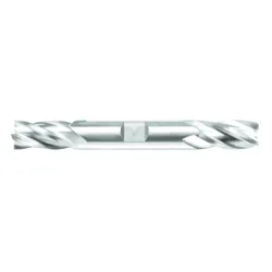 Melin Tool Company 11852 DD Series Center Cut Double End Imperial Standard Length Square End Mill, 3/8 in Dia Cutter, 3/4 in Length of Cut, 4 Flutes, 3/8 in Dia Shank, 3-1/2 in OAL, Uncoated