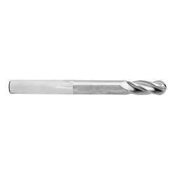 Melin Tool Company 13488 CCMG Ball Nose Imperial Single End Standard Length End Mill, 1/64 in Dia Cutter, 3/64 in Length of Cut, 4 Flutes, 1/8 in Dia Shank, 1-1/2 in OAL, Uncoated