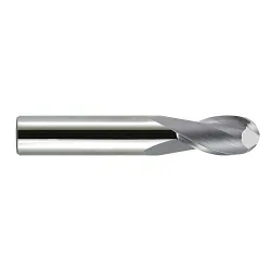 Melin Tool Company 14062 AMG Ball Nose Imperial Single End End Mill, 1/4 in Dia Cutter, 3/4 in Length of Cut, 2 Flutes, 1/4 in Dia Shank, 2-1/2 in OAL, Uncoated