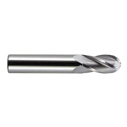 Melin Tool Company 14178 CCMG Ball Nose Imperial Single End Standard Length End Mill, 3/16 in Dia Cutter, 5/8 in Length of Cut, 4 Flutes, 3/16 in Dia Shank, 2 in OAL, Uncoated