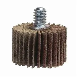 Merit® Grind-O-Flex™ 08834130729 XX-2010 Mini Mounted Super Finish Coated Flap Wheel, 2 in Dia, 1 in W Face, P320 Grit, Extra Fine Grade, Aluminum Oxide Abrasive