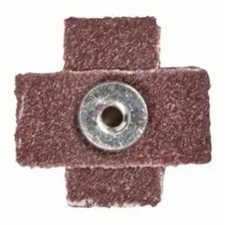 Merit® 08834182148 Coated Cross Pad, 1-1/2 in L x 1-1/2 in W x 1/2 in THK, #8-32 Eyelet Thread, 120 Grit