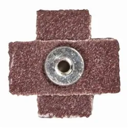 Merit® 08834182196 Coated Cross Pad, 1-1/2 in L x 1-1/2 in W x 1/2 in THK, #8-32 Eyelet Thread, 100 Grit