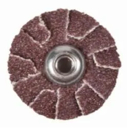 Merit® 08834184000 Overlap Quick-Change Slotted Coated Abrasive Disc, 4 in Dia, 60 Grit, Medium Grade, Aluminum Oxide Abrasive, Cotton Backing