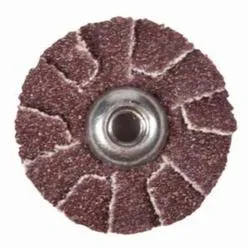 Merit® 08834184077 Overlap Quick-Change Slotted Coated Abrasive Disc, 3 in Dia, 80 Grit, Coarse Grade, Aluminum Oxide Abrasive, Cotton Backing