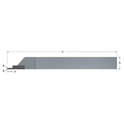 MICRO 100® GS-012002 Brazed Grooving Tool, Solid Carbide, 0.375 in Shank, 3 in OAL, Right Hand Cutting