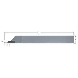 MICRO 100® GS-012F Brazed - Full Radius Grooving Tool, Solid Carbide, 0.375 in Shank, 3 in OAL, Right Hand Cutting