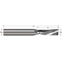 MICRO 100® SFL-125-42 Single Flute Router End Mill, 0.125 in Dia Cutting, Square End, 2 in OAL, 0.25 in D Cutting, 0.25 in Dia Shank, Solid Carbide