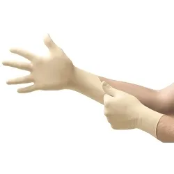 Microflex® 10754070 10754 Glove, S, Natural Rubber Latex, 9.6 in L, Non-Powdered, Textured Finger, 5.5 mil Palm, 6.7 mil Finger THK, Application Type: Medical Grade
