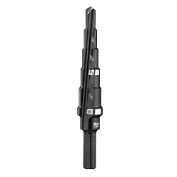Milwaukee® 48-89-9202 Step Drill Bit, 3/16 in Dia Min Hole, 1/2 in Dia Max Hole, 6 Steps, HSS, 6 Hole Sizes, 1/4 in Shank