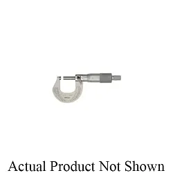 Mitutoyo 101-118 Imperial Outside Micrometer With Standard Bar, 1 to 2 in, Graduations: 0.0001 in, Carbide Tip, Satin Chrome