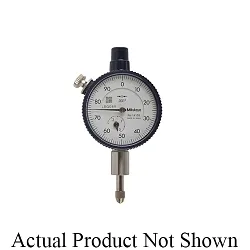 Mitutoyo 1231S-01 1 Series Compact Lug Back Metric Small Diameter Dial Indicator With 3/8 in Stem, 2.5 mm, 0 to 50 to 0 Dial Reading, 0.01 mm, 40 mm Dial, #4-48 UNF Tip