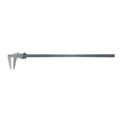 Mitutoyo 160-105 Vernier Caliper With Nib Style Jaws and Fine Adjustment, 1 to 40 in Measuring, Graduations 0.001 in, 140 mm D Jaw, Stainless Steel, Satin Chrome