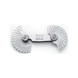 Mitutoyo 188-101 Whitworth Screw Pitch Gauge, 4 to 42 TPI Measuring, 30 Leaves