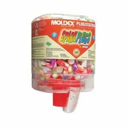 Moldex® 6644 SparkPlugs® PlugStation® Earplugs, 33 dB Noise Reduction, Tapered Shape, ANSI S3.19-1974, Disposable, Uncorded Design, with 250 Pairs