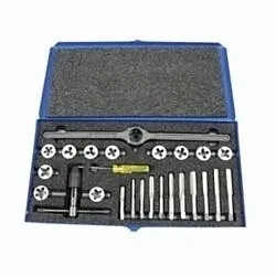 MORSEĀ® 37001 7120 Tap and Die Set, 23 Pieces, 1/4-20 to 1/2-13 Tap Thread, 1/4-20 to 1/2-13 UNC, 1/4-28 to 1/2-20 UNF Die Thread, UNC/UNF Thread, Round Die