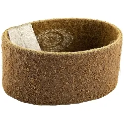Norton® 63642575499 Non-Woven Portable In-Line Belt, 3-1/2 in W Belt x 15-1/2 in L, Coarse Grade, Aluminum Oxide Aggregate Abrasive, Brown