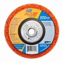 Norton® Blaze® Rapid Strip™ 66623303915 Non-Woven Depressed Center Disc, 5 in Dia, 36 to 50 Grit, Extra Coarse Grade, Ceramic Alumina Abrasive, Fiberglass Backing