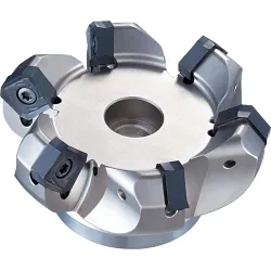 PHOENIX® 52700000 Normal Teeth Type 1 Indexable Face Mill With 2-Sided Square Insert and Through Coolant, ANSI Code: PAS15R200A075-4, 2.59 in Dia Cutting, 1.772 in OAL, SNKU Insert, 0.12 in Max Depth of Cut, 3/4 in Dia Arbor Hole