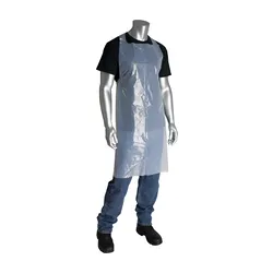 PIP® 200-06001 Single Use Smooth Disposable Apron, White, 1 mil Polyethylene, 46 in L