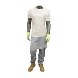 PIP® 2846PE Bib Apron, White, Polyethylene, 46 in L