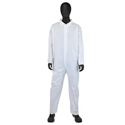 PIP® 3400/XXXXXL PE Laminate Disposable Coverall, 5XL, White, Polypropylene, 34 in Chest, 33-1/2 in L Inseam