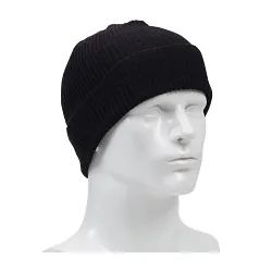 PIP® 360-1500FR-BK 2-Layer Winter Watch Cap, Universal, Black, Rib Knit 60% Modacrylic/40% Cotton