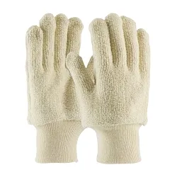 PIP® 42-C700/L 42-C700 Loop-Out Gloves, Seamless Style, L, Cotton Terry Cloth Palm, Natural, Knit Wrist Cuff, Bright Coating, Resists: Abrasion, Cut and Heat, Unlined Lining
