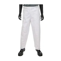 PIP® C3816/L C3816 M3 Anti-Static Disposable Pant With Elastic Waist, L, White, SMMMS Fabric, 24 in Waist