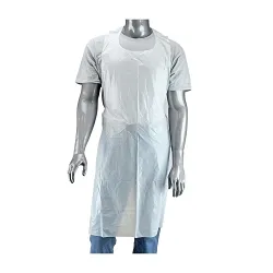 PIP® DP-46 DP Series Non-Embossed Bib Apron, Universal, White, Polyethylene, 46 in L