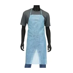 PIP® U2510B Industrial Bib Apron, Blue, Spunbond Polypropylene, 36 in L