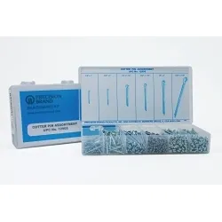 Precision Brand® 12905 Cotter Pin Assortment, 600 Pieces, Low Carbon Steel, Plated