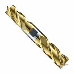 Union Butterfield® 5160168 TN948 Center Cutting Double End Regular Length Square End End Mill, 5/8 in Dia Cutter, 1-3/8 in Length of Cut, 4 Flutes, 5/8 in Dia Shank, 5 in OAL, TiN