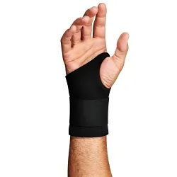 ProFlex® 16614 670 Wrist Support, L, Ambidextrous Hand, Reversible Hook and Loop Wrist Strap Closure, Black