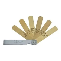 Proto® J000BR Non-Magnetic Short Blade Feeler Gauge Set, 6 Pieces, 1/2 x 3 in Blade, Steel Holder