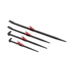 ProtoĀ® J2100-TT Tether Ready Pry and Rolling Head Bar Set, 4 Pieces, Lengths Included: 12 in, 16 in, 18 in, 24 in, High Alloy Steel
