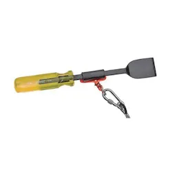 ProtoĀ® J2343-TT 1-Piece Detectable Tether Ready Hand Scraper, Carbon Steel Straight Blade, 6-1/4 in L Blade, 1-1/2 in W Blade, Acetate Handle