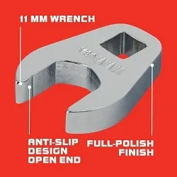 Proto® J4711MCF Crowfoot Wrench, 11 mm Wrench, 1/4 in Drive, 1-1/8 in OAL, ASME B107.21, Full Polished