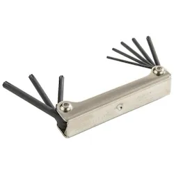 Proto® J4979TX Folding Short Arm Hex Key Set, 8 Pieces, T9 to T40 Torx, Foldable Handle, Chrome Vanadium Steel, Black Oxide
