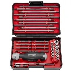 ProtoĀ® J61231 Screwdriver Set, 30 Pieces, Ergonomic Grip Handle, Alloy Steel