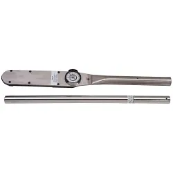 Proto® J6133F Dual Scale Dial Torque Wrench, 3/4 in Drive, 120 to 600 ft-lb, Fixed/Ratcheting Head, 46-1/2 in OAL, ASME B107.14M, ISO 6789, 10 ft-lb Graduation