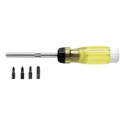 ProtoĀ® J9320 Ratcheting Screwdriver Bit Set, 5 Pieces, 8-3/4 in OAL, S2 Steel, Polished Chrome