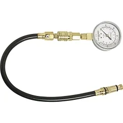ProtoĀ® JCTR10 Flexible Compression Test Gauge Kit, 300 psi, Dial Display, Spark Plug Thread Connector