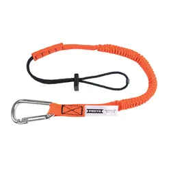 ProtoĀ® JLAN15LBSSCAR Tool Lanyard, 15 lb Capacity, Elastic Nylon Line/Steel Hardware