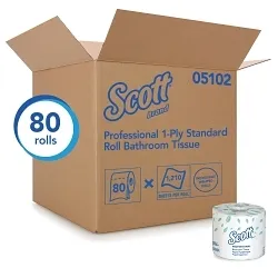 Scott® 05102 Bathroom Tissue, 1210 Sheets, 1 Plys, Paper