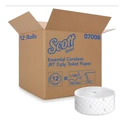 Scott® 07006 JRT Jr. Coreless Bathroom Tissue, 13800 Sheets, 2 Plys, Fiber