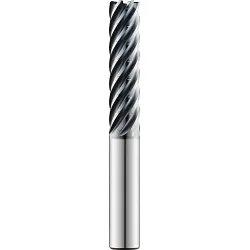 SGS® H-Carb 77170 77CR High Efficiency Imperial Chip Breaker Corner Radius End Mill, 3/8 in Dia Cutter, 0.03 in Corner Radius, 1-1/2 in Length of Cut, 7 Flutes, 3/8 in Dia Shank, 3-1/2 in OAL, AlTiN