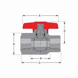 Spears® 1521-003C Lab Ball Valve, 3/8 in Nominal, FNPT End Style, CPVC Body, EPDM Softgoods, Domestic