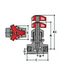 Spears® 5591-005CSR Globe Pattern Needle Valve, 1/2 in Nominal, Special Reinforced FNPT End Style, CPVC Body, Domestic