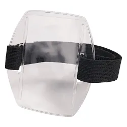 Squids® 19950 3386 Arm Band ID/Badge Holder, 4 in H x 2-1/2 in W, Vinyl, Black